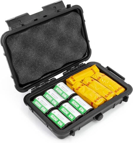 CASEMATIX Hard Shell 35mm Film Case for 35mm and 120 Film - 9" Waterproof & Lightproof Film Holder and Film Roll Container for up to 16 x 35mm Film Rolls or 10 x 120 Film Rolls, Travel Case Only in Kuwait