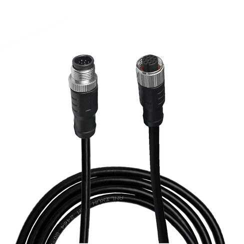 M12 12 Pin Connector Cable Male to Female A-Code IP67 Waterproof Industrial Extension Wire 30V 1.5A for Sensors Actuators Cameras Barcode Reader Industrial Ethernet Fieldbus in Saudi Arabia