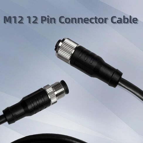 M12 12 Pin Connector Cable Male to Female A-Code IP67 Waterproof Industrial Extension Wire 30V 1.5A for Sensors Actuators Cameras Barcode Reader Industrial Ethernet Fieldbus in Saudi Arabia