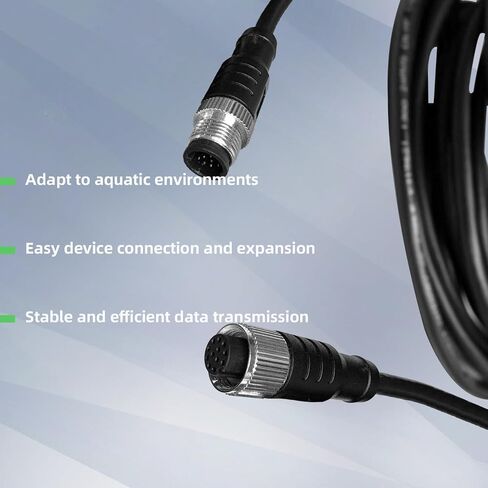 M12 12 Pin Connector Cable Male to Female A-Code IP67 Waterproof Industrial Extension Wire 30V 1.5A for Sensors Actuators Cameras Barcode Reader Industrial Ethernet Fieldbus in Saudi Arabia