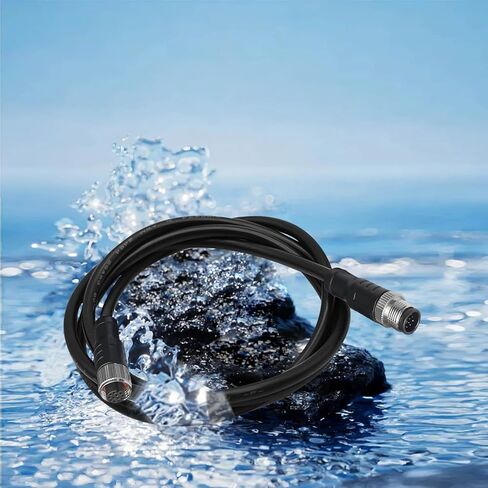 M12 12 Pin Connector Cable Male to Female A-Code IP67 Waterproof Industrial Extension Wire 30V 1.5A for Sensors Actuators Cameras Barcode Reader Industrial Ethernet Fieldbus in Saudi Arabia