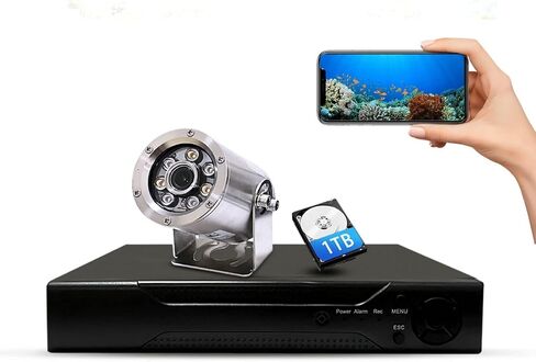Barlus POE Underwater Camera System with 1TB HDD Underwater IP Camera HD Surveillance Night Vision Easy Remote Access with 66ft Cable in Saudi Arabia