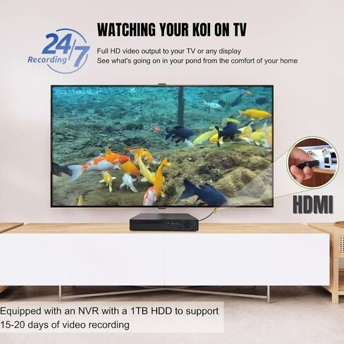 Barlus POE Underwater Camera System with 1TB HDD Underwater IP Camera HD Surveillance Night Vision Easy Remote Access with 66ft Cable in Saudi Arabia