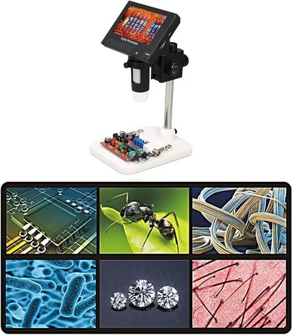 USB Microscope, 1000X Magnification 4.3-inch LCD Display Portable Microscope 720P LED Digital Magnifier in Saudi Arabia