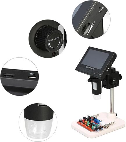 USB Microscope, 1000X Magnification 4.3-inch LCD Display Portable Microscope 720P LED Digital Magnifier in Saudi Arabia