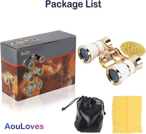 Opera Glasses Binoculars 3 X 25 Compact and Lightweight Optical BK7 Theater Glasses with Chain for Adults Kids Women in Concert Theater Opera in Saudi Arabia