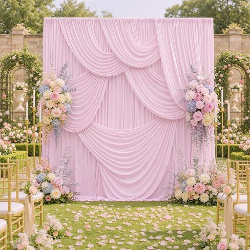 20×10 Ivory Curtains for Wedding Party Backdrop Decorations-4 Panel 5×10ft | Wrinkle Free Silk Polyester Photo Backdrop Ivory Faric Drapes for Baby Shower Bridal Shower Photoshoot Background Cloth in Saudi Arabia
