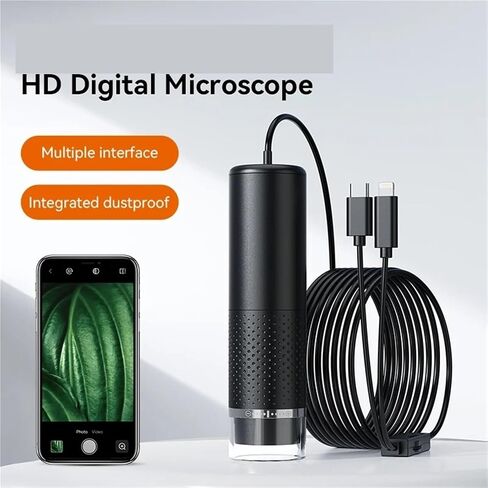 Microscope, Digital Microscope Type C Scope Portable 8LED 1600x Magnification Endoscope for Phone Inspection Camera for Electronic Equipment Repair,for Homeschool Lab in Kuwait