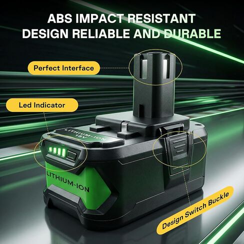 Upgraded 2 Pack 6.0Ah Replacement Batteries Compatible with 18v Battery | Lithium Ion Battery for P108 P104 P105 P102 P103 P122 P109 ONE+ System Cordless Power Tools & Charger in Kuwait