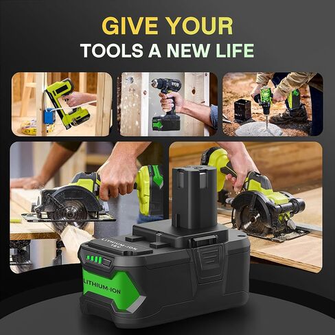 Upgraded 2 Pack 6.0Ah Replacement Batteries Compatible with 18v Battery | Lithium Ion Battery for P108 P104 P105 P102 P103 P122 P109 ONE+ System Cordless Power Tools & Charger in Kuwait