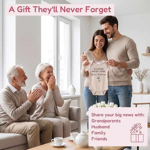 Pregnancy Announcement for Grandparents Gift, To Everyone Who Kept Asking You're Welcome.Infant Reveal Ideas, Newborn Pregnancy Announcement Outfit (0-3month,oat) in Saudi Arabia