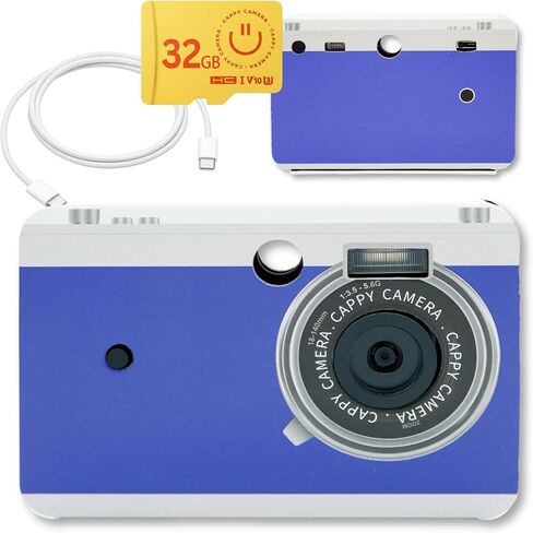 20MP Retro Digital Camera – Screen-Free Point-and-Shoot, Distraction-Free Photography, Simple Film-Style Camera, Retro Blue Design, USB-C Rechargeable, 32GB microSD in Kuwait
