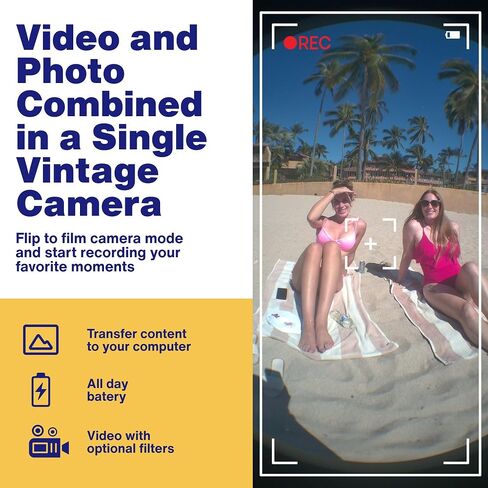 20MP Retro Digital Camera – Screen-Free Point-and-Shoot, Distraction-Free Photography, Simple Film-Style Camera, Retro Blue Design, USB-C Rechargeable, 32GB microSD in Kuwait