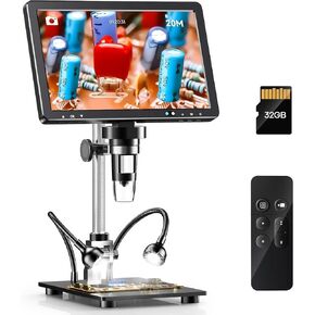 USB Microscope, Digital Microscope 10.1 Inch Scope 2000x Coin with LEDs 20MP Soldering for Electronics, PCB, Repair for in Saudi Arabia