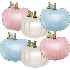 Little Pumpkin Foil Balloon Set 6 Pcs 21 Inch Baby Shower | Six 21-inch pumpkin foil balloons for fall baby showers and gender reveal parties, suitable for boy or girl decor in Saudi Arabia