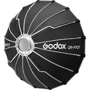 Godox Flash QR-P70T Softbox سريع الإصدار 27.5 بوصة مع حامل بوينز، وتوزيع الضوء الناعم المتساوي للاستوديو والتصوير الفوتوغرافي في الموقع، والفيديو، والصور الشخصية، والمقابلات، ولقطات المنتج in Kuwait