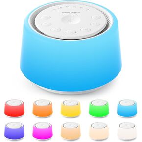 White Noise Machine with Night Light, 30 Soothing Sounds Portable Sound Machine for Baby and Adults, 10 Color Night Light, 5 Timer Options, Memory Function,Compact for Travel (White) in Saudi Arabia