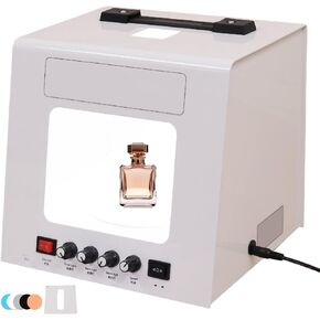 Jewelry Light Box, Professional Portable Photo Studio, Dimmable 4-Sided Lighting, Speed Adjustable Photo Turntable,for Jewelry, Cosmetics, Crafts (White 20cmTurntable) in Saudi Arabia