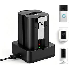 2-Pack Ring Battery with Charging Station for Ring Video Doorbell 2/3/4/3 Plus, Upgraded Rechargeable Replacement Battery Compatible with Ring Stick Up Cam 2nd/3rd Gen, Spotlight Cam, Peephole Cam in Kuwait