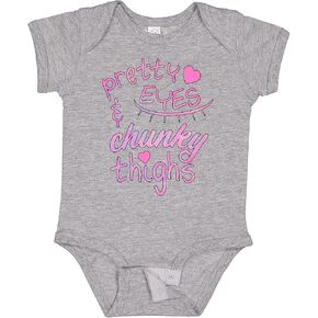 inktastic Pretty Eyes and Chunky Thighs Baby Bodysuit in Kuwait