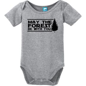 Sod Uniforms May The Forest Be with You Printed Infant Bodysuit Baby Romper Gray 12-18 Month in Saudi Arabia