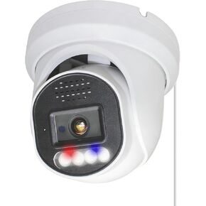 SINIS 5MP PoE Security IP Camera with Strobe Red & Blue Light and Audio | Outdoor Use Alone or With NVR,Smart Dual Light Color Night Vision,Human Detection, 2-Way Audio, Up to 512G SD Card, Full Meta in Kuwait