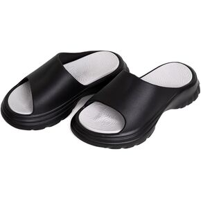 Womens Large Size Two Tone Chunky Heel Sandals Non Slip EVA Open Toe Slides for Indoor Outdoor Beach Casual Daily Wear in Saudi Arabia