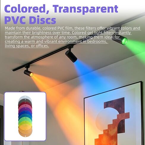 52 Pack Colored Correction Gel Filters Rectangle Round with Clips Set | 30 A4 rectangular gels & 10 round discs in 10 professional hues, multi-size fixing clips, matched storage case for photo in Saudi Arabia