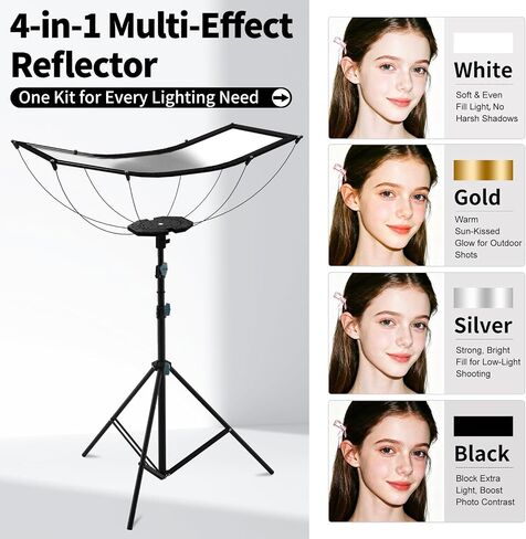Photography Reflector Light Reflector with 2m Stand, 59"x24" U-Shaped Kit in Saudi Arabia
