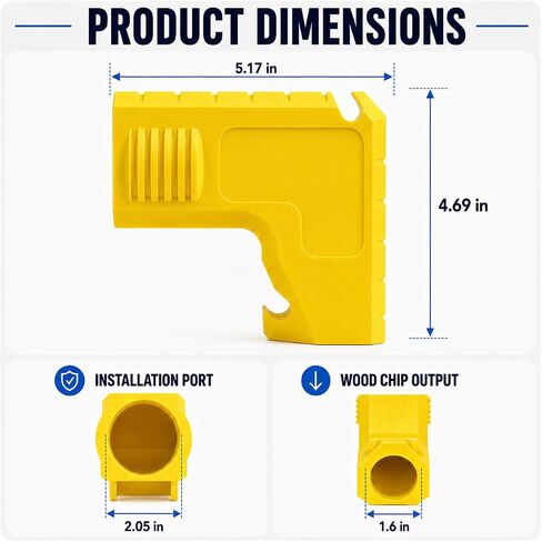Table Saw Dust Collection Adapter,Snap On Sawdust Collector Port Connector for Compatible 2.05 in Table Saw Dust Ports,Gravity Fed Wood Chip Outlet with Built in Bucket Support Area in Saudi Arabia