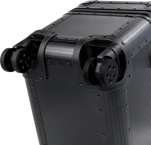 Full Aluminum Carry-On Suitcase, Pilot Case, Black | 18" Hard Shell Zipperless Luggage, Dual TSA Locks, Removable Double Spinner Wheels, 3-Stage Telescopic Handle in Kuwait