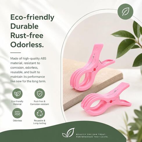 10 Pack 3.5" Plastic Pink Spring Clamps | ABS, rustproof spring, waterproof, anti-slip, 2.36" jaw, for balloon arch, backdrop, photo, party, woodworking, crafts in Kuwait