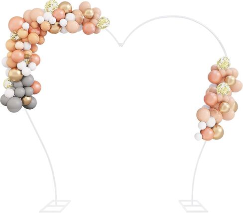 Wedding Arch Backdrop Stand, 8.7 x 7.7FT Large Heart-Shaped Balloon Arch Stand, Golden Metal Wedding Arch Frame Backdrop Stand with Base for Wedding Ceremony Decorations (Golden) in Saudi Arabia