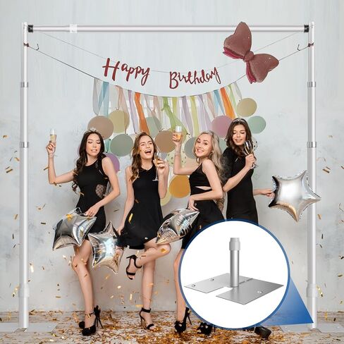 14"x16" Metal Base with Pin for Pipe and Drap Stand | Heavy Duty Foldable Base for Backdrop Stand, Background Frame, Curtain Stand, Wedding Decor and Party in Kuwait