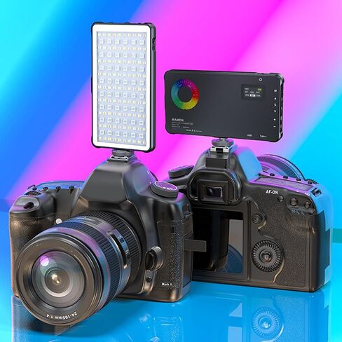 Rechargeable 10W LED Camera Light Video Fill Lamp Dimmable 2500K-9000K Portable Handheld Pocket Light for Travel Professional DSLR Camera in Saudi Arabia
