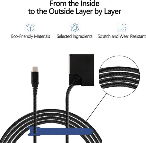 PD USB-C Power Cable to NP-W126 Dummy Battery CP-W126 DC Coupler for Fujifilm Cameras X H1 A1 A2 A3 E1 E2 E2S X-T30 II in Saudi Arabia