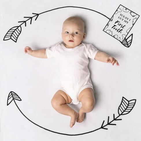 Henry Hunter Baby Milestone Blanket for Your Baby's Monthly Milestones with Frame & Memory Cards | Photo Milestone Blanket for Baby Boy and Girl | Premium Cotton Fleece | 30" x 40" (Gender Neutral) in Kuwait