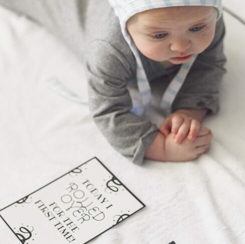 Henry Hunter Baby Milestone Blanket for Your Baby's Monthly Milestones with Frame & Memory Cards | Photo Milestone Blanket for Baby Boy and Girl | Premium Cotton Fleece | 30" x 40" (Gender Neutral) in Kuwait