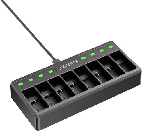 8 Slots Battery Charger for GoPro Hero 12 11 10 9 Black Enduro Battery | Multi-Bay Charger for Go Pro Hero12 Hero11 Hero10 Hero9 Official Batteries Accessories with Type-C Charging Cord in Saudi Arabia