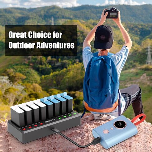 8 Slots Battery Charger for GoPro Hero 12 11 10 9 Black Enduro Battery | Multi-Bay Charger for Go Pro Hero12 Hero11 Hero10 Hero9 Official Batteries Accessories with Type-C Charging Cord in Saudi Arabia