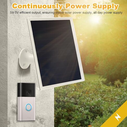 Solar Panel Charger for Ri ng doorbell Camera, Compatible with Ring Video Doorbell 3/3+/4, Battery Video Doorbell Plus, Not for Ring Video Doorbell 2, Waterproof, 6W Fast Charging (2Pack) in Saudi Arabia