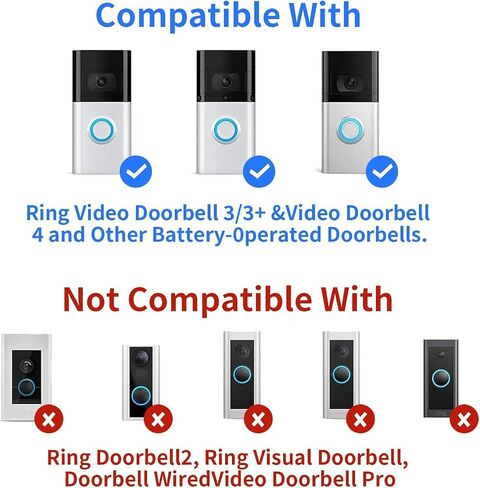 Solar Panel Charger for Ri ng doorbell Camera, Compatible with Ring Video Doorbell 3/3+/4, Battery Video Doorbell Plus, Not for Ring Video Doorbell 2, Waterproof, 6W Fast Charging (2Pack) in Saudi Arabia