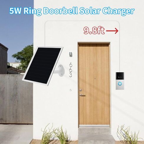 Solar Panel Charger for Ri ng doorbell Camera, Compatible with Ring Video Doorbell 3/3+/4, Battery Video Doorbell Plus, Not for Ring Video Doorbell 2, Waterproof, 6W Fast Charging (2Pack) in Saudi Arabia