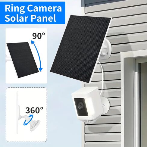 Ring Cam Solar Panel Charger, Compatible with Ri ng Stick Up Cam Battery, Ring Spotlight Plus/Pro Cam Battery, Waterproof, 5W 5V Fast Charging, with DC to typeC Adapter (2Pack) in Saudi Arabia