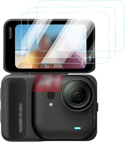 واقي شاشة لكاميرا Insta360 Go Ultra، طبقة من الزجاج المقوى المقاوم للخدش بقوة 9H، شفاف عالي الدقة، خالٍ من الفقاعات مع مجموعة سهلة التركيب، 3 عبوات. in Kuwait