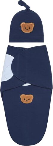 Organic Cotton Baby Swaddle Sleep Sack 0-3 Months - Soft Breathable Hypoallergenic Swaddle Wrap Blanket for Newborns Infants - Unisex for Boys Girls, Improves Sleep & Calms Startle Reflex in Kuwait