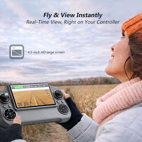 3-Axis Gimbal GPS Drone with 4K Camera YIKKEON Drone, 10000FT Range, 90Min Flight Time with 3 Batteries, 4.5" HD Screen Remote, Auto Return, Follow Me, Brushless Motor, 5G FPV, Foldable RC Quadcopter for Beginners - Under 249g in Kuwait
