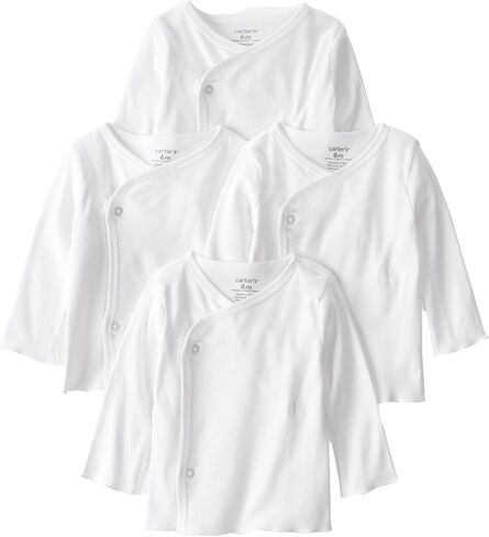 Carter's Unisex 4 Pack Long Sleeve Side Snap Mitten Cuff Shirt in Saudi Arabia