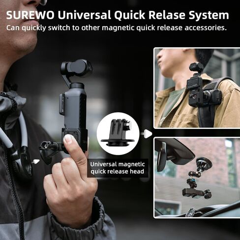 Pocket 4 Magnetic Neck Mount,Extended Version Quick Release POV/Vlog Video Selfie Necklace Holder for DJI OSMO Pocket 4 Creator Combo (T26 Pro) in Saudi Arabia
