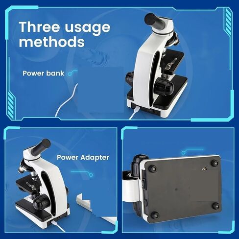 Microscope, Biological Microscope with Portable Specimen Stage, 40–640× Optical,for Homeschool Lab in Kuwait